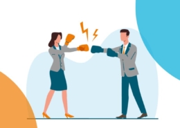 Veränderung im Dialog: Ein guter Sparringspartner kann für Führungskräfte Gold wert sein (2 Personen beim freundlichen Sparring-Boxen)